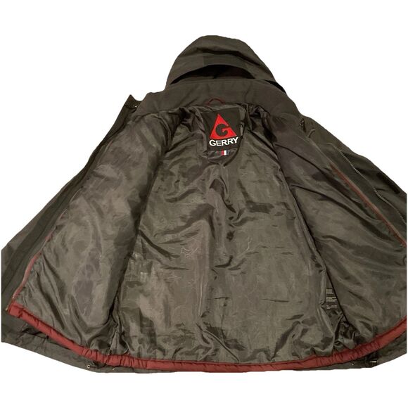 Gerry Sz L Gray 3 In 1 Coat W/ Zip Out Burgundy Jacket Hooded Ski Winter Puffer - Picture 9 of 16